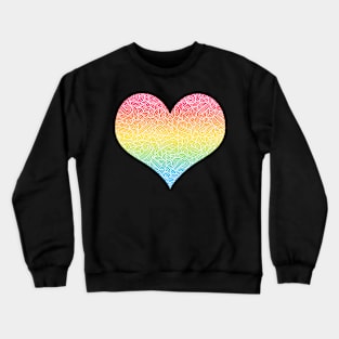 Ombré pansexuality colours and white swirls doodles heart Crewneck Sweatshirt